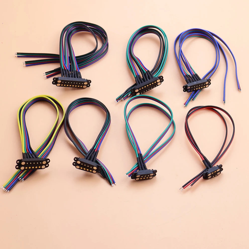 JCD Spring Loaded Male Female 2.5/2.54 MM Pitch 2P 3 4 5 6 7 8 Pole Through Holes PCB BTB Connector 2A DC Magnetic Pogo Pin