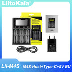 LiitoKala Lii-M4S 5V EU AU UK US Plug Battery Charger For 3.7V 18650 26650 21700 14500 18350 17500 1.2V AA AAA A C