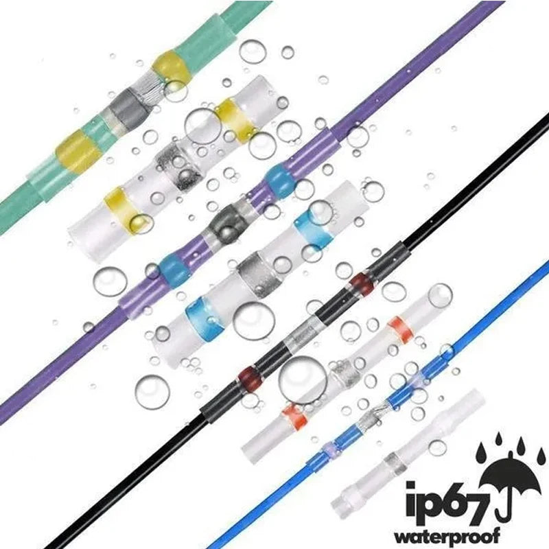 10/30/50PCS Waterproof welding heat shrinkable wire connector soldering sleeve wire terminal kit marine insulation