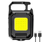 Keychain Light Mini Multifunctional Camping Flashlight USB Rechargeable LED Portable Bright COB Pocket Clip Lantern Outdoor Work