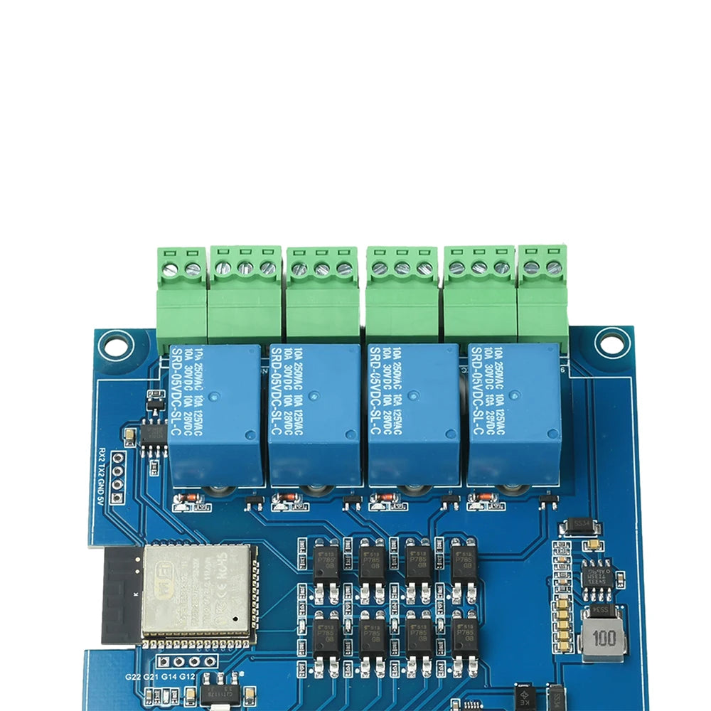 4 Channel Relay Module ESP32 RS485 Modbus WIFI Bluetooth Optocoupler Isolation Type C Interface for Industrial Automation