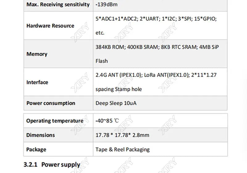 XRY 1PCS HT-CT62 ESP32C3 SX1262 Bluetooth-compatible BLE LoRa LoRaWAN Node WiFi Wireless Module 433-510MHz 863-928MHz Antenna