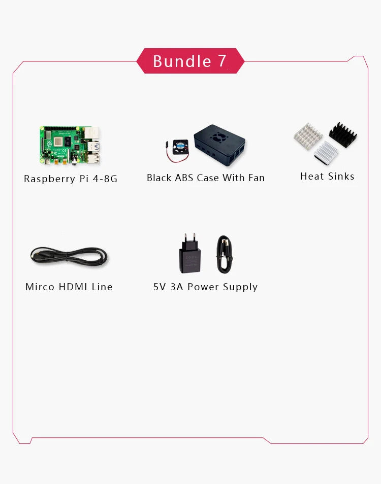 Official Original Raspberry Pi 4 Model B Dev Board Kit RAM 2G 4G 8G 4 Core CPU 1.5Ghz 3 Speeder Than Pi 3B+