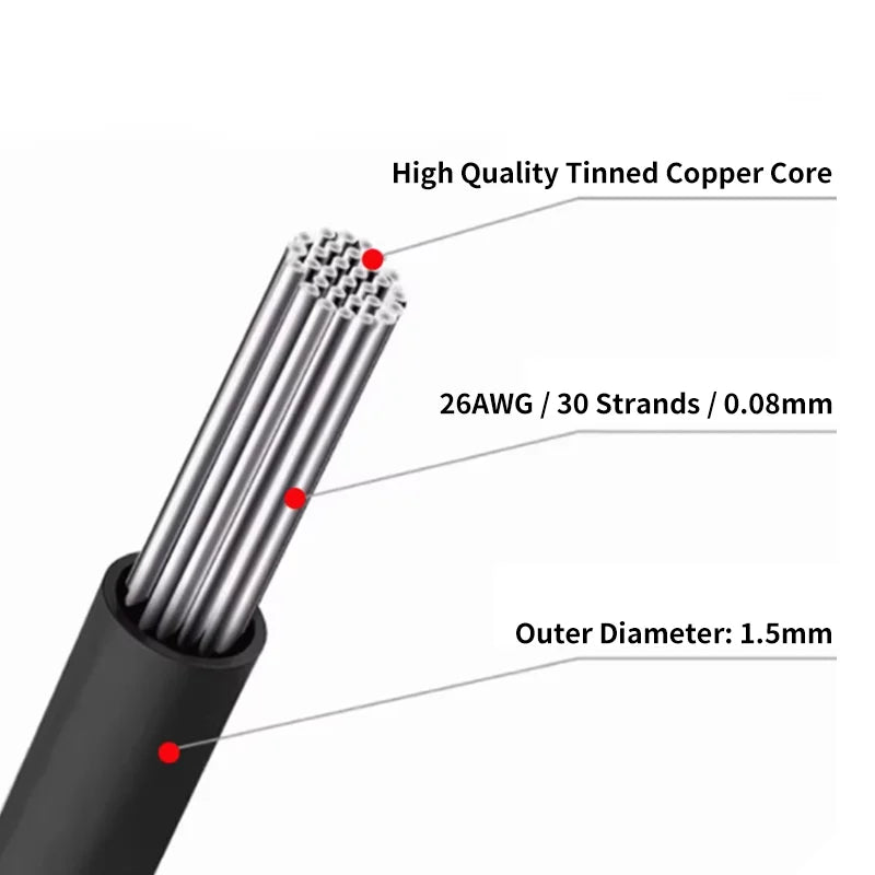 100PCS Dupont Wire 26AWG Silicone Cable 2.54mm Jumper Wire Male Female Breadboard Wire for Arduino DIY