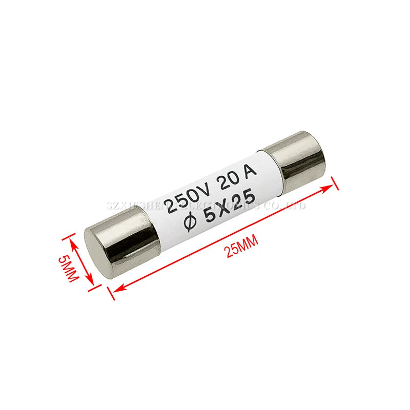 10PCS 5*25/6*25/6*30MM Ceramic Fuse 0.5A 1A 2A 3A 4A 5A 6A 8A 10A 13A 15A 16A 20A 25A 30A 250V 500V RO55 RO57 RO58 Fuse BS1362
