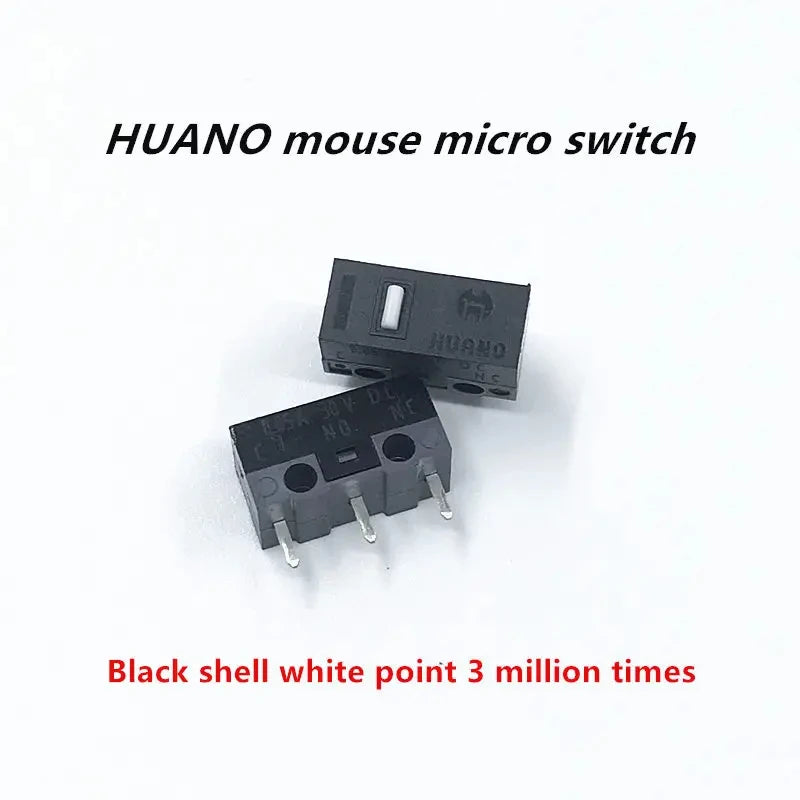 New Authentic HUANO mouse micro switch button white yellow blue pink green dot blue shell white dot General 3-pin switch