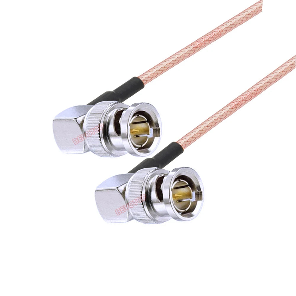 RG179 Cable 75 Ohm BNC Male Right Angle to BNC Male Plug Connector Adapter for Video Camera SDI Camcorder HD-SDI/3G-SDI/4K/8K