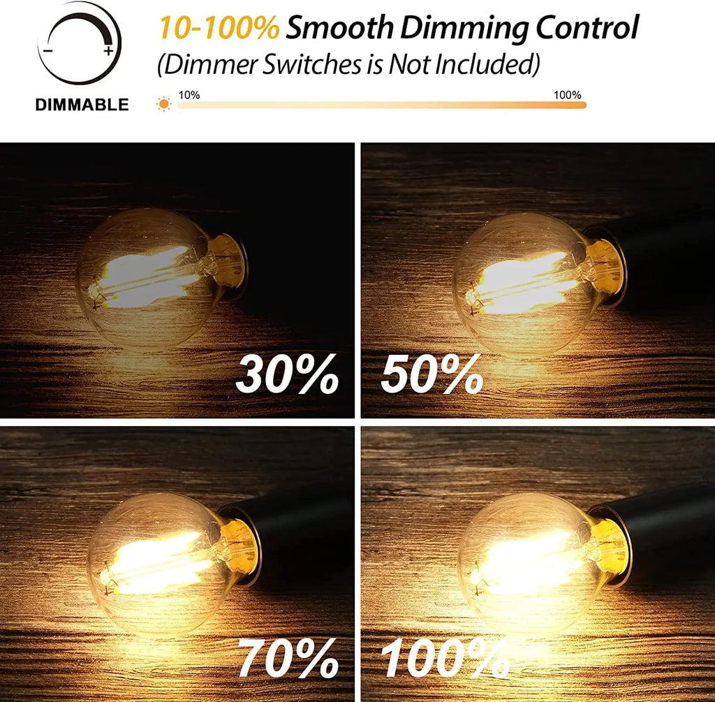 Led Filament Edison Bulb E27 G45 Mini Globe 4W 6W Dimmable Vintage Led Lamp 2700K Warm White For String Light Bulb