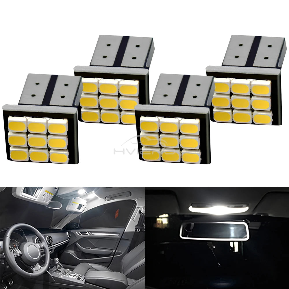 2pcs T10 W5W 1206 9smd 12SMD Turn Signal License Plate Light Car Wedge White 12V Canbus Backup Brake Dome Reading Lamp Led Bulb