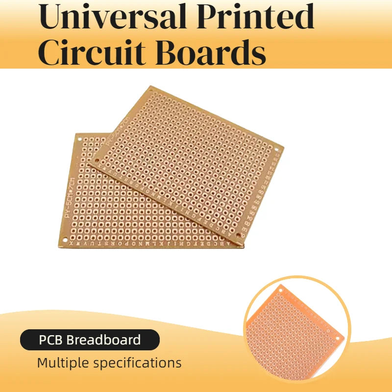 1-10PCS 5*7CM 7x9cm 9x15cm PCB Breadboard Protoboard Single-Sided Universal Printed Circuit Boards 2.54  MM Thick DIY Set Yellow