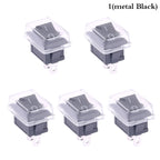 5Pcs Black Push Button Mini Switch 2Pin Snap-in On/Off Rocker Switch With Waterproof Cover