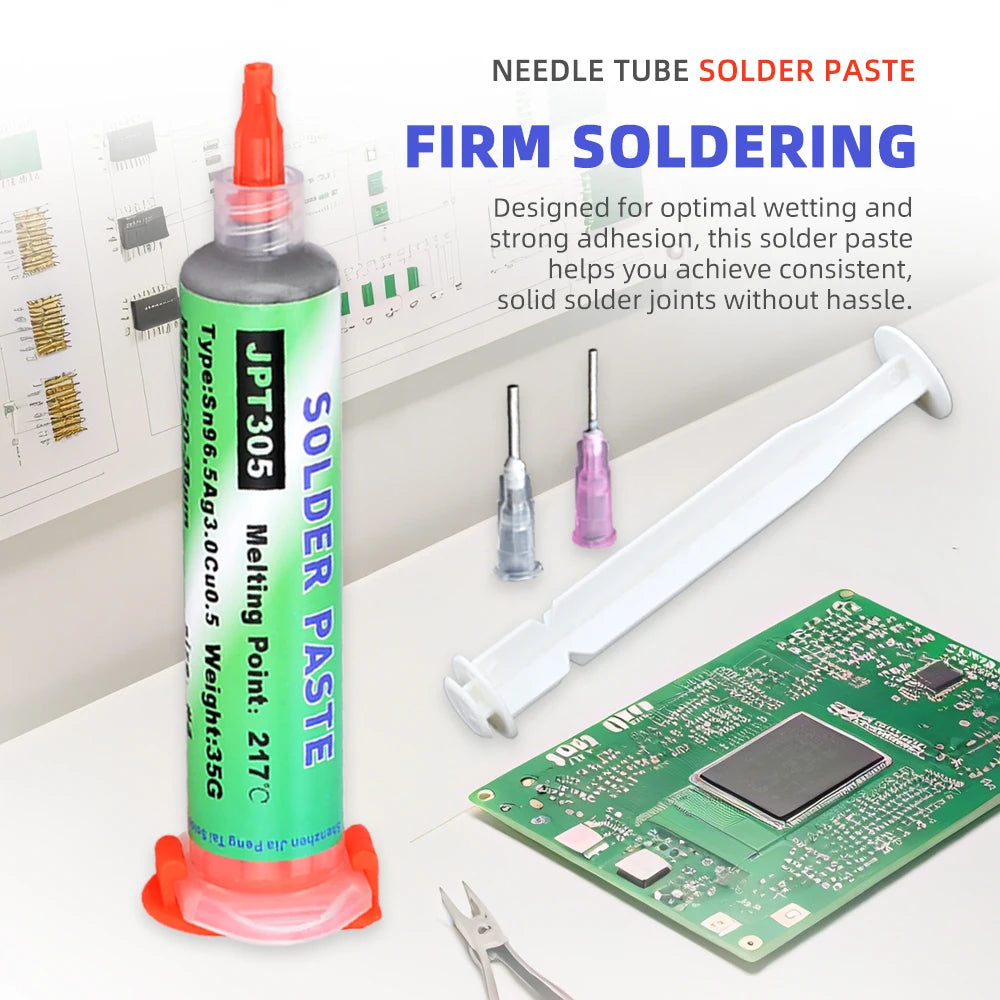 Lead Free  Solder Paste Needle Tube for PCB/BGA/SMD Soldering  USB Socket Repair  Tin Welding Solder Paste 20-38um