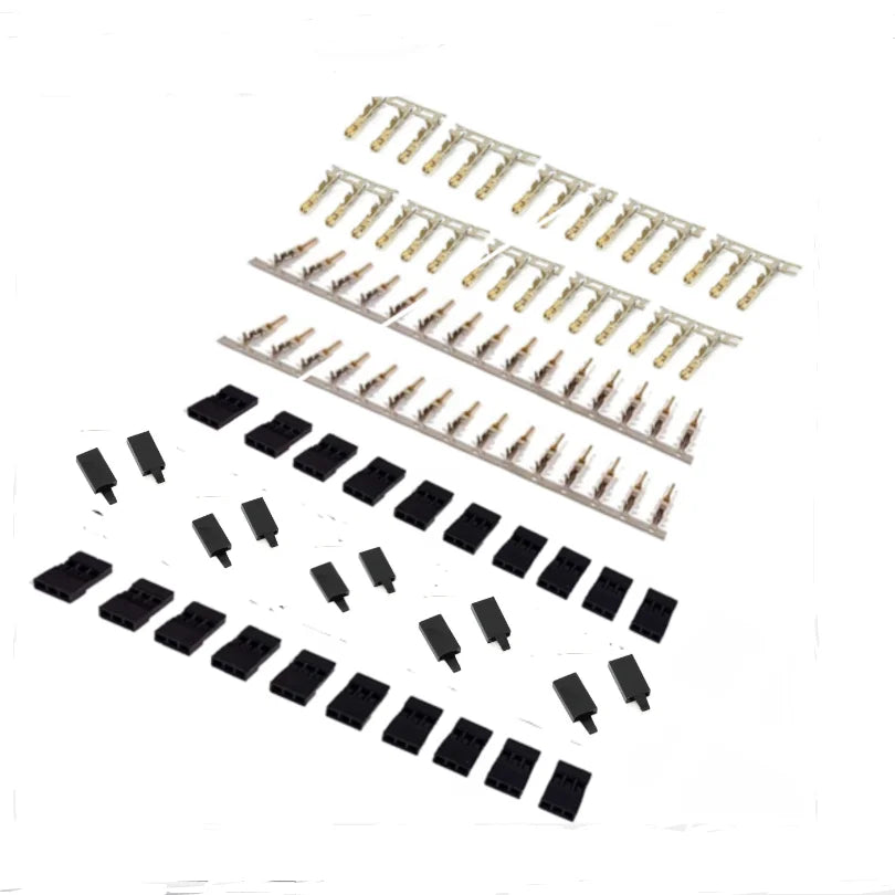 5/10 Pairs Jr Futaba Servo Receiver Connector Plug with Lock and Male Female Gold Plated Terminals Crimp Pin Kit for RC Battery