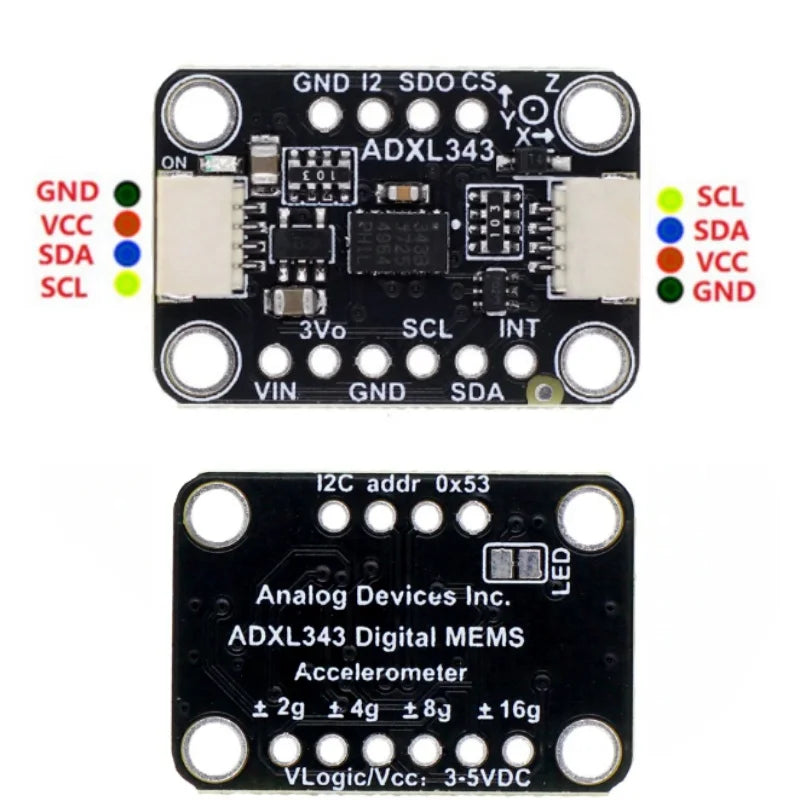 ADXL343/ADXL345 Triple-Axis Accelerometer I2C/SPI Communication Module (+/- 2g/4g/8g/16g) Compatible with STEMMA QT / Qwiic