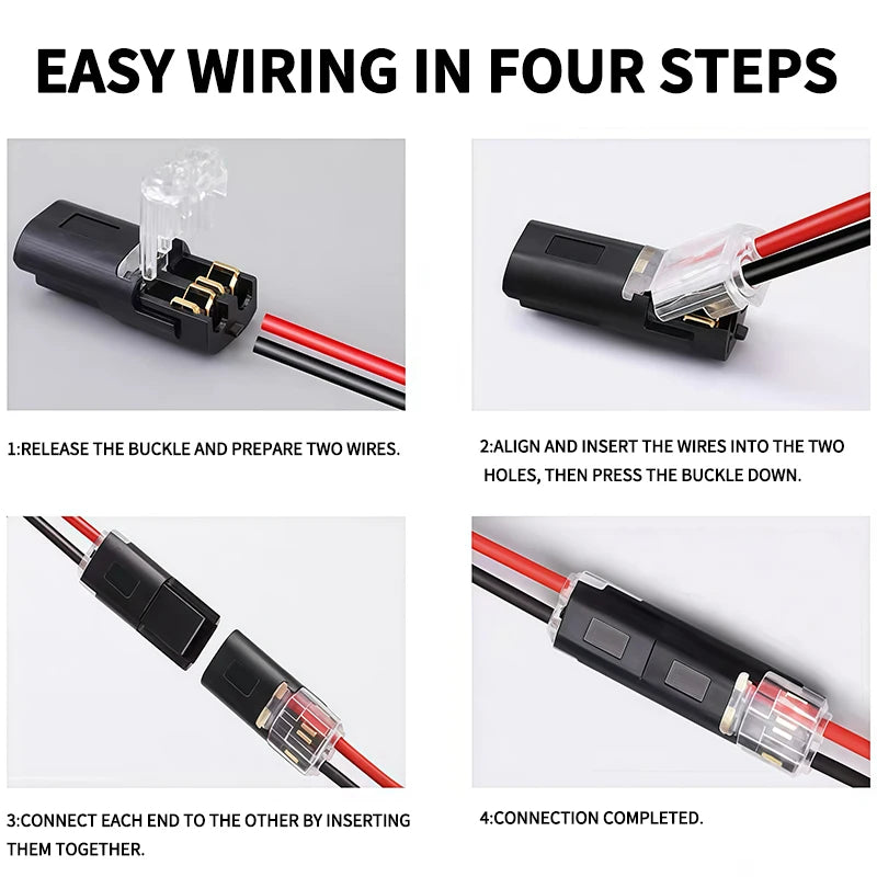 40/200Pcs D2 Quick Wire Connectors Solderless Push-in Terminal Blocks Electrical Cable Connector for Home DIY Automotive Repair