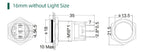12/16mm Flat LED Illuminated Reset Latching Ring LED Metal Push Button Switch Waterproof On Off with Power Symbol