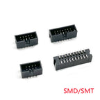 10PCS DC3 2.54mm Pitch SMT SMD Horn Connector 6P 8P 10P 12P 14P 16P 20P 30P 40P PCB Mount IDC Box Male Header JTAG ISP Socket
