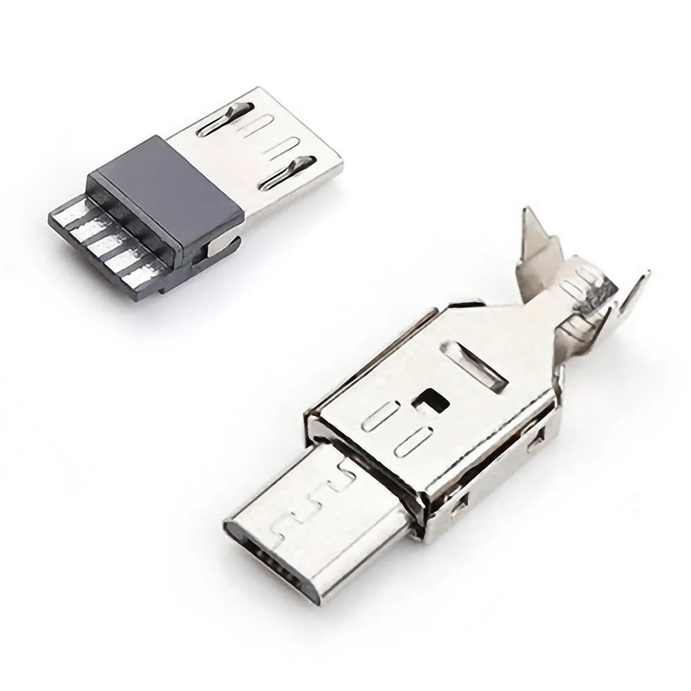 5pcs/lot Micro USB 4pin 5PIN Male Connector Plug Metal Shell Welding Wire Data OTG Line Interface DIY Data Cable Plug