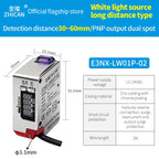 ZHICAN E3NX-L Color Mark Sensor 30-200mm Adjustable Sensing Distance High Precision Registration Detection Label Positioning