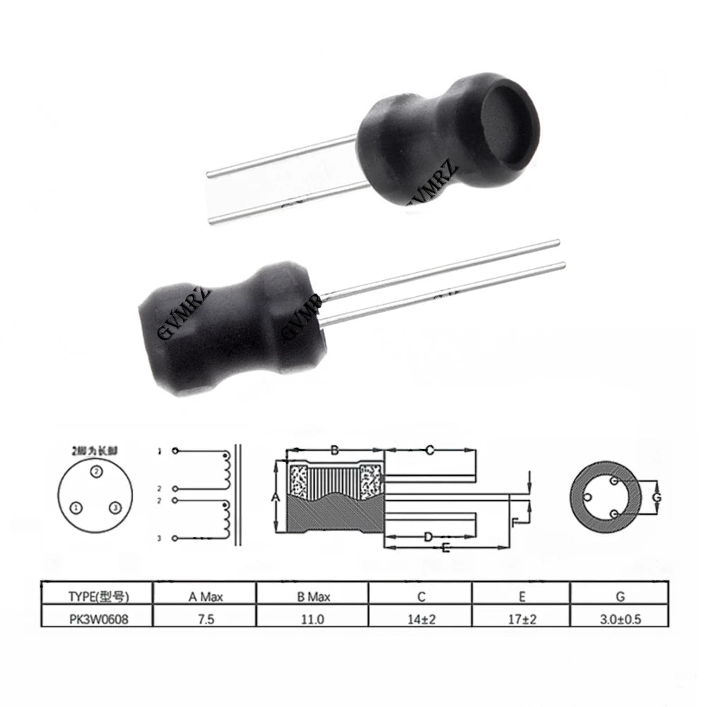 10PCS 3.3MH 2.2MH 4.7MH 0608 6*8mm 10MH I-shape Power Inductor Inductance 1MH 68uh 100uh 150UH 220 330 470 uH Copper Coi