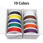 （5 Colors Mix Kit）UL1007 Wire PVC Insulation Tinned Copper Cable Stranded Electrical Line 30/28/26/24/22/20/18/16 AWG PCB Wire