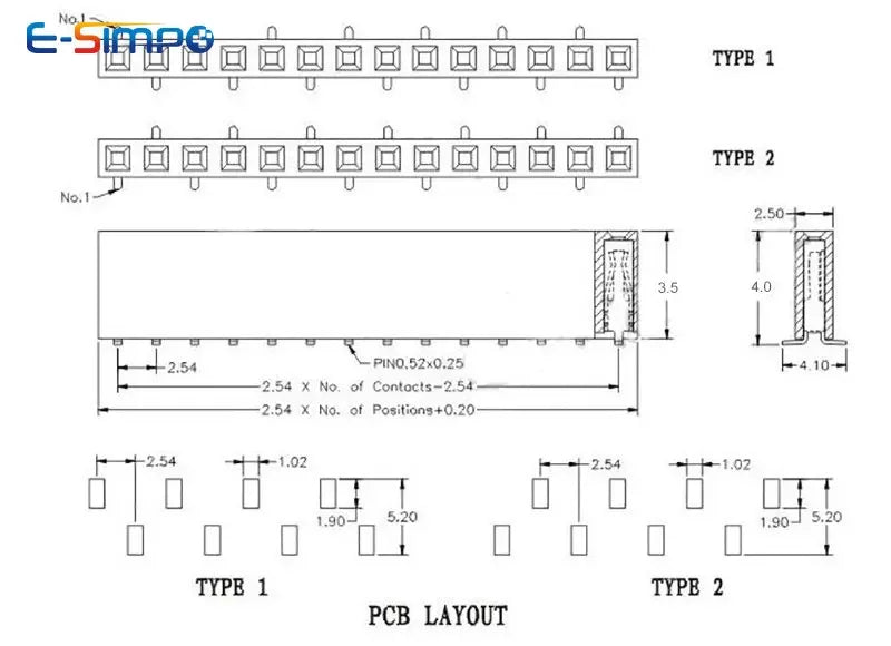 20pcs 2.54mm SMD Stackable 1x2/3/4/5P 6P 7P 8P 10P 20P-40P Short Low Profile PH3.5 Single Row Rohs SMT Female Header Connector