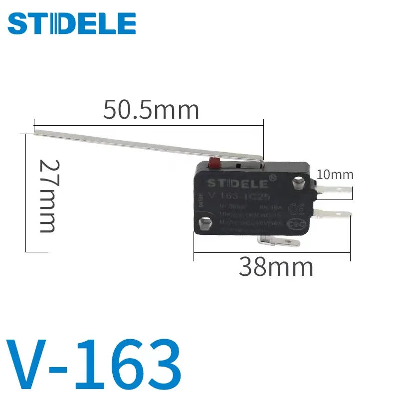 V-16 series micro-motion button limit travel switch with 3 pins, suitable for coffee machine and other small household appliance