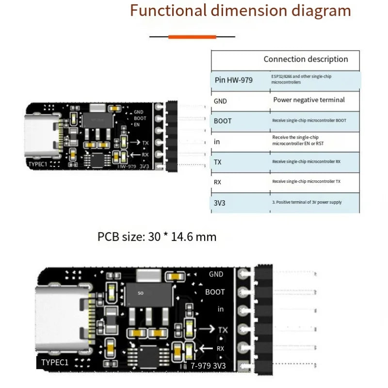 ESP32 Automatic Downloader, ESP8266 Programmer, USB to Serial Converter Burner Module, USB to TTL Module