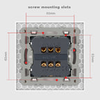 JHJCH - 1 Gang 1/2 Way Stair Switch, Tempered Glass Panel, Rocker Light Switch, On / Off Switch, Toggle Wall Switch