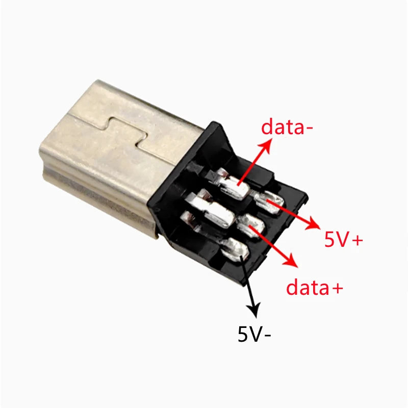 10/20/50PCS Mini USB Type 5Pin Male SMT SMD Plug Socket Jack Connectors V3 male welding Wire Terminals