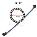 WS2815 Angel Eyes Ring 16/24/35 LEDs Breakpoint Resume Individually Addressable DC12V 5050 RGB Car Daytime Running Light