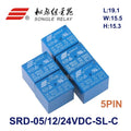 5Pcs New Relay SRD-05VDC-SL-C SRD-12VDC-SL-C SRD-24VDC-SL-C SRD 12VDC SL C 10A 250VAC 5PIN 3V 5V 9V 12V 24V 48V Power Relay