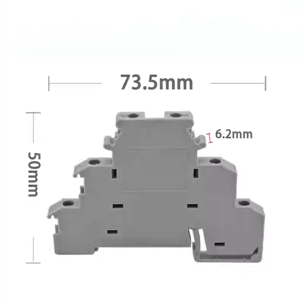 10Pcs DIKD1.5 DIN Rail Terminal Block | 3-Level Sensor Actuator Triple Wire Connector | Three-Layer DIKD-1.5 Conductor