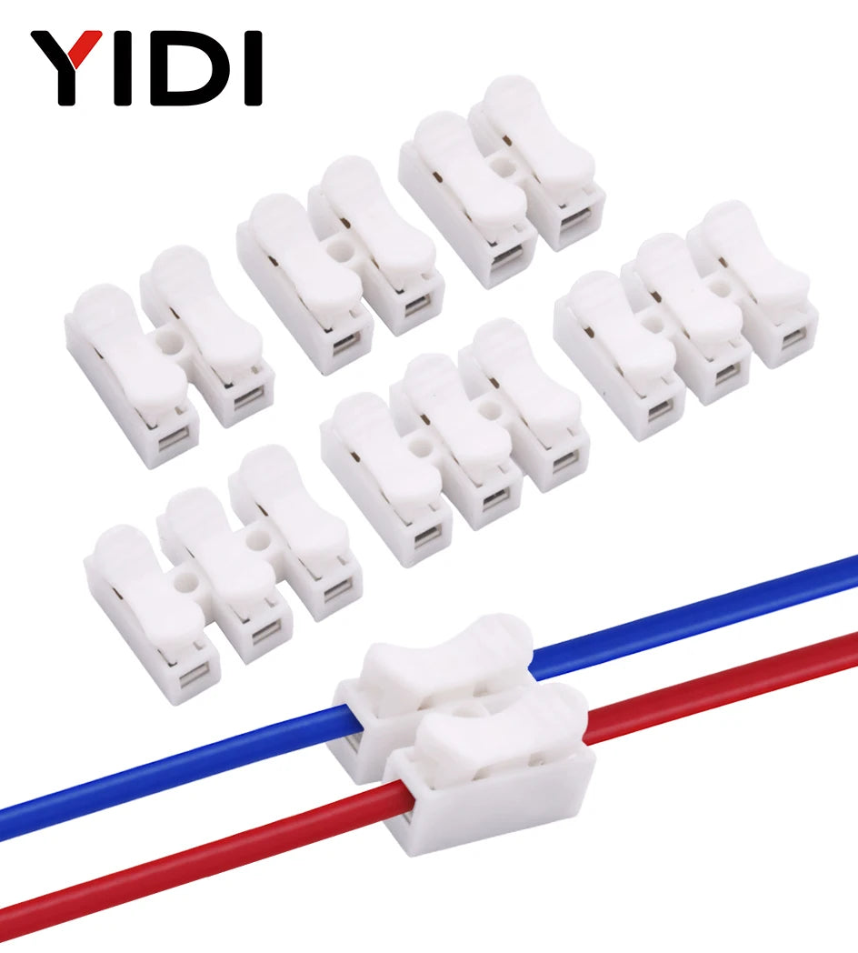 30/50/100pcs CH2 CH3 Mini Electrical Cable Press Fit Connectors 2P 3P Spring Quick Splice Lock Wire Connection Terminal Block