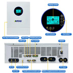 ANENJI Split Phase 12KW 48V Hybrid Solar Inverter Parallel Inverter Pure Sine 120V 220V On Grid MPPT 200A Solar Charger PV 500V