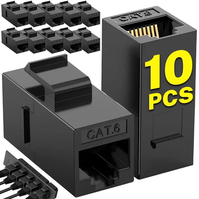 10/6/2PCS CAT6 RJ45 Keystone Jack Coupler Cat6 RJ45 Keystone Couplers Ethernet Connector Female To Female Lan Cable Extender