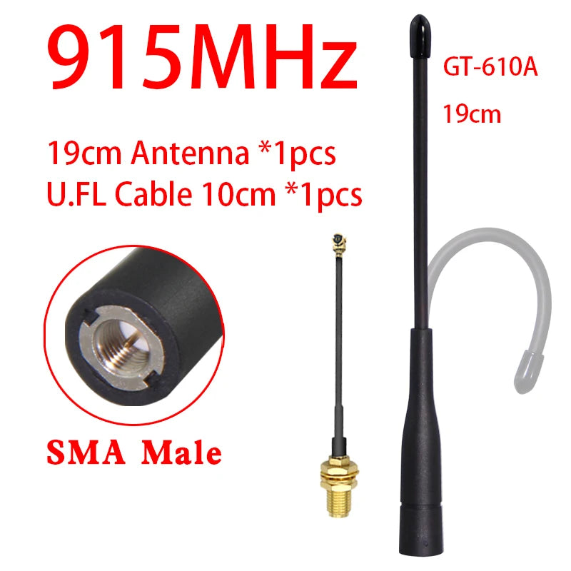 GIZONT LoRa 915MHz Soft Antenna 17CM 902-928MHz SMA Flexible Whip Antenna 20CM For MeshTastic LoRaWan ESP 32 Teletransmission