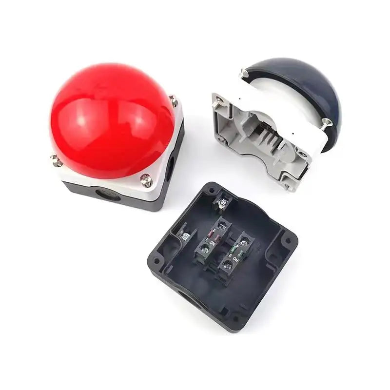 Large Mushroom Head Emergency Stop Button Switch, Waterproof Momentary or Self Locking Push Button for Machine Control