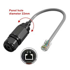 RJ45 Outdoor Network Connectors IP67 M20/22 Aviation Plug with 25cm Wire Rj45 Crystal Head Socket Cat5 Network Cable Waterproof