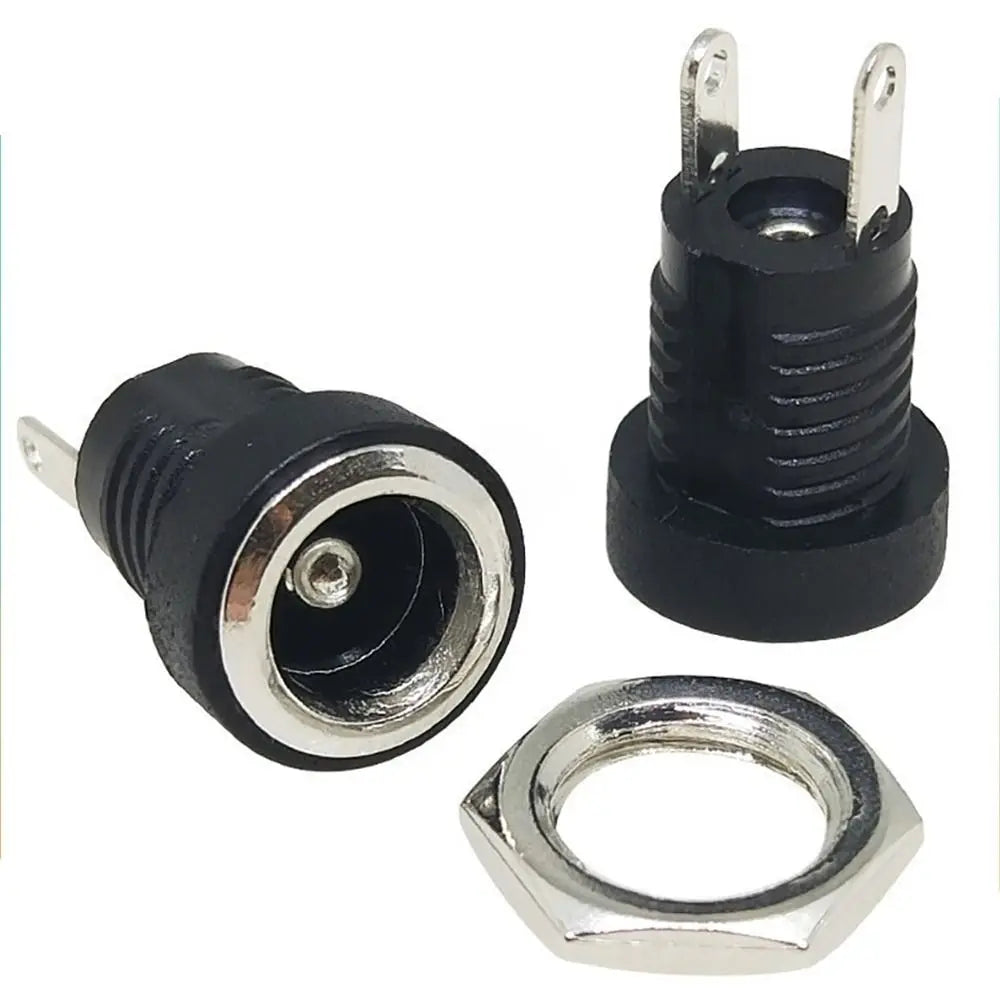 10Pcs DC Power Jack Supply Socket Connector 3.5*1.3/5.5*2.1/5.5*2.5mm DC 2 Terminal 2 Pin Panel Mount Connector Plug Adapter