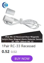1 Pair Home Security Magnetic Door/Window Alarm Sensor - RC-33/MC-33 Recessed Reed Switch (DC 100V 300mA)