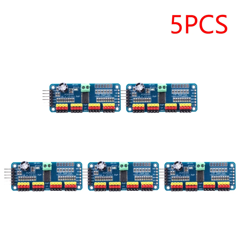 PCA9685 PWM Servo Driver Board IIC Interface 16 Channel 12-Bit PWM Servo Motor Driver Board Controller for Arduino Robot