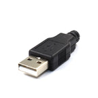 10pcs Type A Male Female USB 4 Pin Plug Socket Connector With Black Plastic Cover Type-A DIY Kits