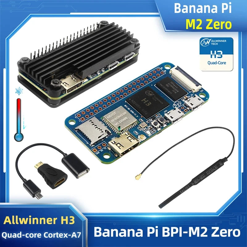 Banana Pi M2 Zero BPI-M2 Zero Alliwnner H3 Cortex-A7 WIFI & BT Same Size As Raspberry Pi Zero 2 W Optional Case Power Supply