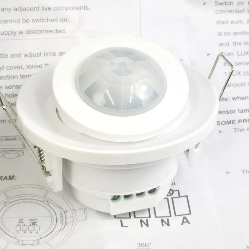 110V-220V Embedded Infrared Human Body Sensor Switch Angle-Adjustable Delay Ceiling Light Motion Sensor
