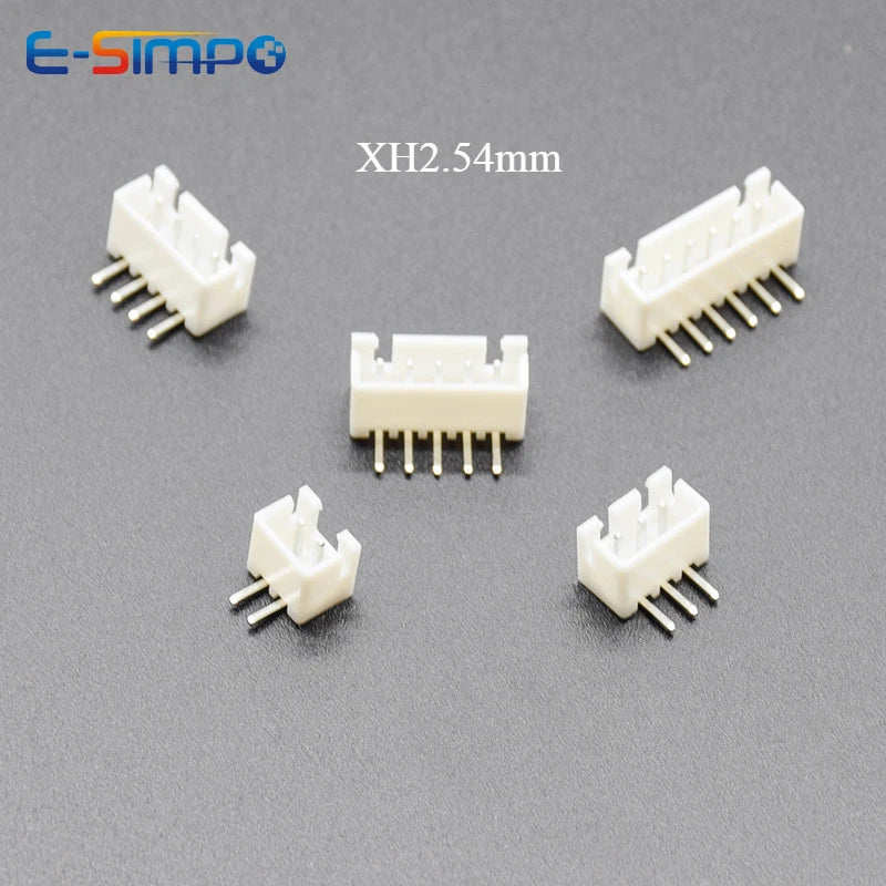 50PCS XH2.54 Right Angle Pin Header Connector 2P 3P 4P 5P 6P  2.54mm Pitch XH for PCB JST 90D RA Wafer