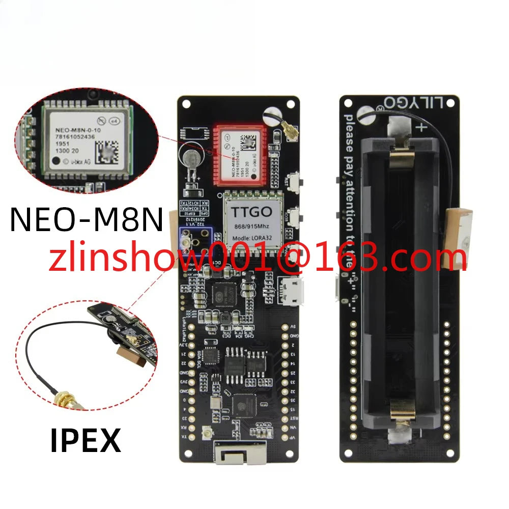 TTGO T-Beam V1.2 ESP32 NEO-M8N Development Board GNSS LoRa SX1262 433Mhz 915Mhz Wireless Modules for WiFi Projects