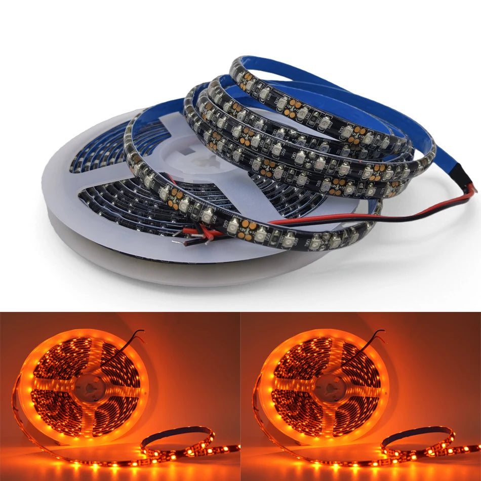 12V 3528 SMD LED Strip Light Decoration 120LEDs/m 60LEDs/m Orange Lighting Flexible Ribbon Rope String LED Tape Light 1M 5M