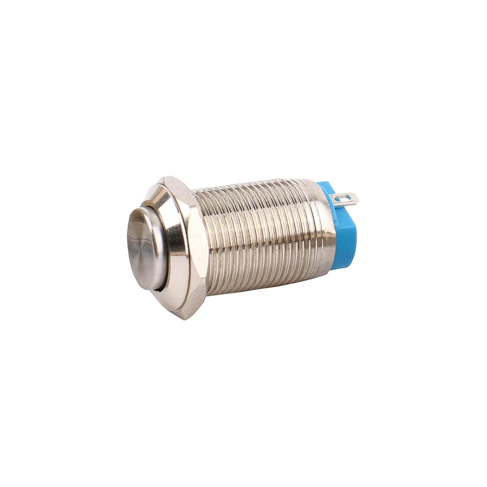 12mm Anti-Vandal Metal Waterproof  Push Button Switches Without LED DIY High Round Latching 2A/250V