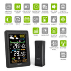 BALDR Wireless Color Weather Station DigitalThermometer Hygrometer Clock Calendar Barometer Sun Time Forecast Trend Sensor -40℃